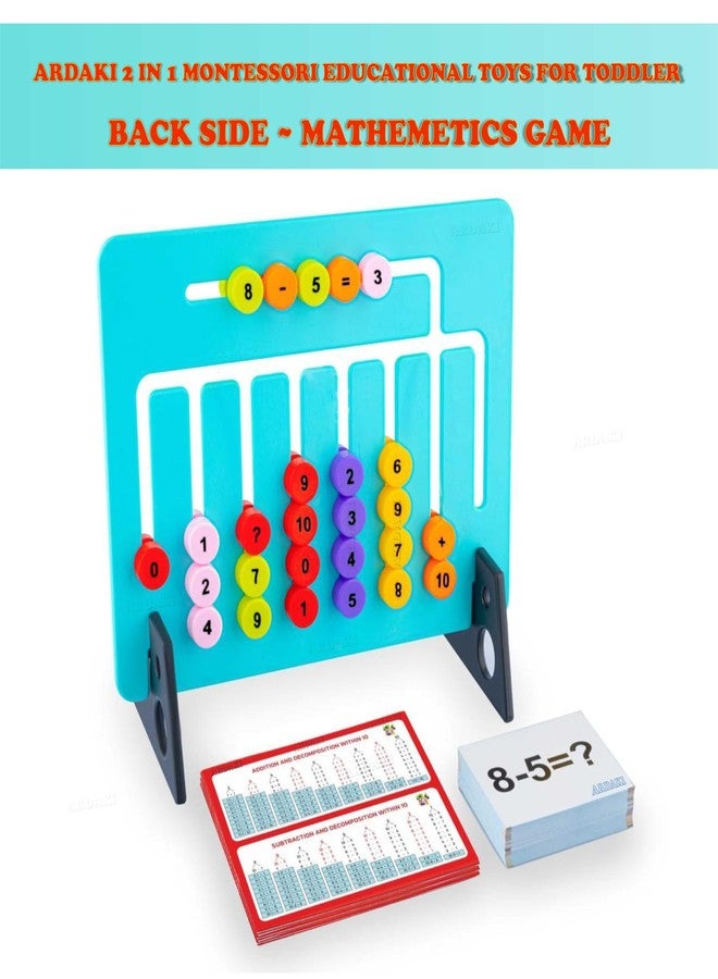 ARDAKI Kids Montessori Slide Puzzle Game Spelling & Mathamatics Learning Toys for Kids 3-8 Years I Birthday Gift for Unisex I Preschool Educational Activity Toy for 3,4,5,6,7,8 I Travel Friendly - Image 4